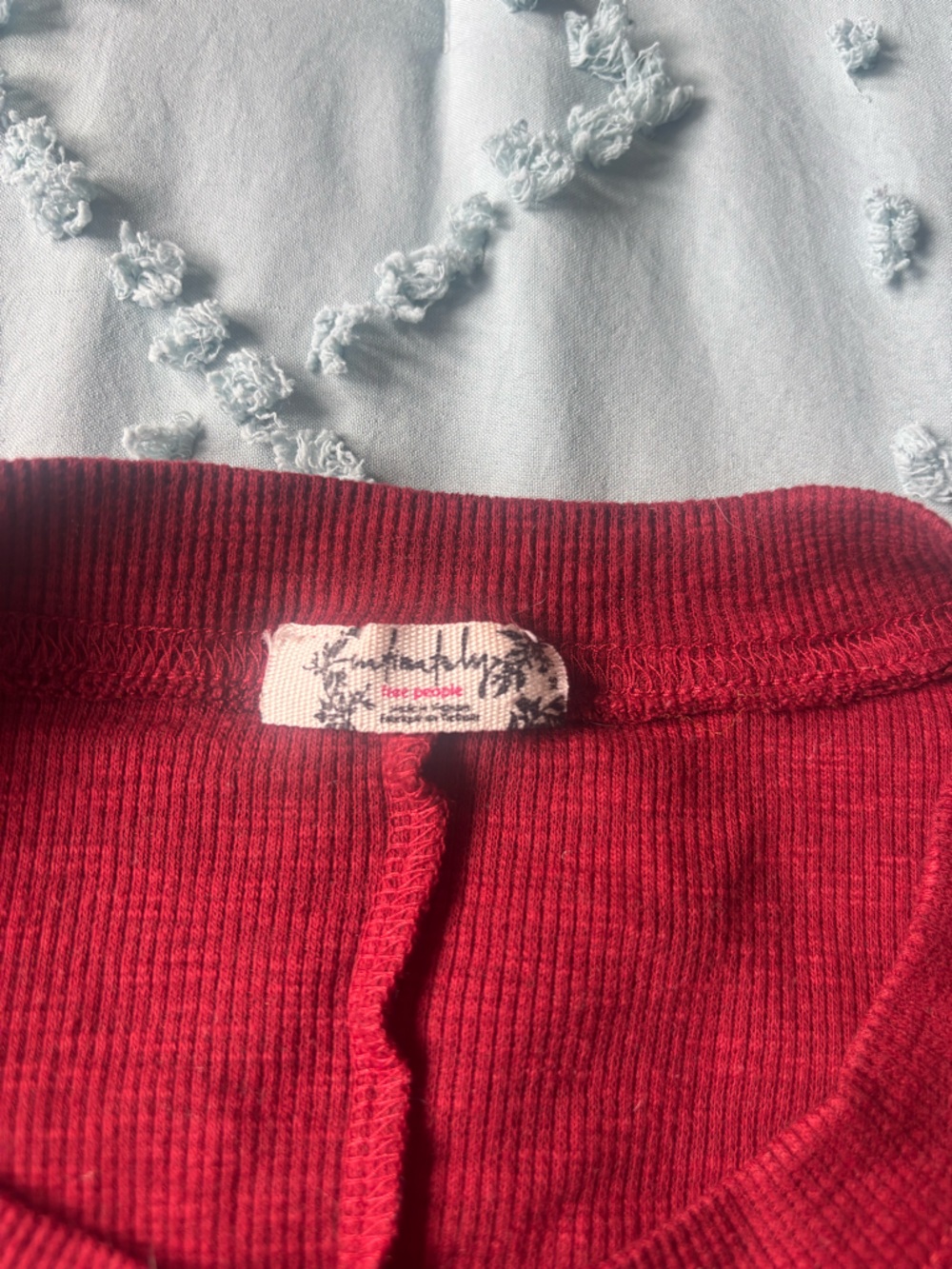 We the Free Women's Ribbed Short Sleeve Top in Deep Red - Picture 2 of 2